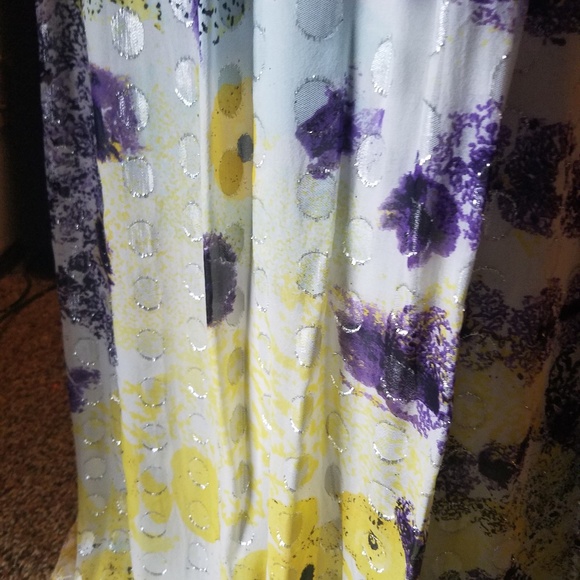 DVF metallic floral strapless bandeau silk gown - Picture 4 of 8